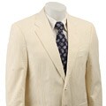 Adolfo Men's Tan/ White Seersucker 2-button Suit