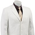 Adolfo Men's White Linen 3-button Blazer