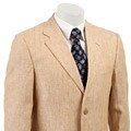 FINAL SALE Adolfo Men's Linen Beige Stripe 2-button Suit