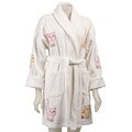 Aegean Apparel White Tiger Kitty Applique Robe