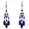 Genuine Lapis Stone Chandelier Earrings