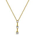 10K Yellow Gold 0.25 Carat Three-stone Diamond Pendant with chain
