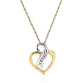 0.07 Carat Diamond Pendant in 10K Two Tone Gold with chain 18"