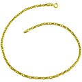 14k yellow gold 2.2mm flat link 10-in anklet