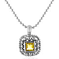 Sterling Silver Citrine Pendant with 16" Chain