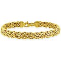 14k Yellow Gold 7-inch Hammered Double Link Bracelet