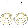 14k Two-tone Gold Four Circle Earrings