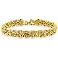 14K Yellow Gold Hammered Double Link Bracelet 8"