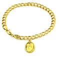 14k Gold Guardian Angel Charm 7-inch Link Bracelet