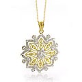 10K Gold Two-Tone Snowflake Pendant w/Chain
