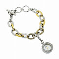 Anne Klein Women's Two-tone Charm Bracelet Watch