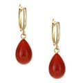 14k Yellow Gold Dyed Bamboo Coral Hoop Earrings