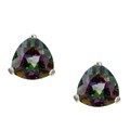 14k Gold Trillion-cut Mystic Fire Topaz Earrings