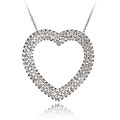 Sterling Silver 1ct TDW Diamond Heart Necklace (I-J, I3)