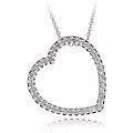 Sterling Silver 1ct TDW Diamond Open-heart Necklace (I-J, I3)