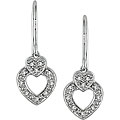 10k White Gold 1/10ct TDW Diamond Heart Earrings