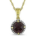 10k Yellow Gold Garnet and Diamond Necklace