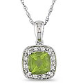 10k White Gold Diamond and Peridot Necklace (I-J, I2-I3)