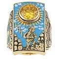 18k Yellow Gold Inca-themed Cocktail Estate Ring (Size 8)