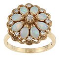 14k Gold Opal and 1/5ct TDW Diamond Estate Ring (Size 6.5)