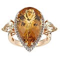 18k Pink Gold Citrine and 3/4ct TDW Diamond Ring (J, SI1) (Size 7)