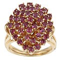 14k Yellow Gold Ruby Estate Cluster Ring (Size 6)