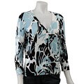 ECI Women's Baby Blue Printed Cardigan