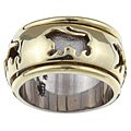 18k Yellow Gold Rotating Lion Band Estate Ring (Size 7.5)