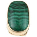 14k Yellow Gold Malachite Estate Cocktail Ring (Size 4.75)