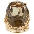 14k Yellow Gold Olive Quartz Cocktail Ring (Size 5.75)