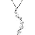 14k White Gold 1/2ct TDW Diamond Journey Necklace (H-I, I1-I2)
