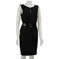 Ellen Tracy Women's Black Sleeveless Crepe Dress