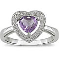 10k Gold Amethyst and Diamond Heart Ring (H-I, I1-I2)