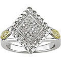 Sterling Silver and 10k Gold 1/10ct TDW Diamond Ring