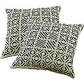 Set of 2 Fair Trade Cotton Cut-work Applique Pillows (India)