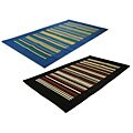Indian Fair Trade Hand-woven Striped Rug (2'6 x 4'2)