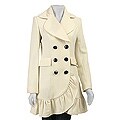 Betsey Johnson Women's Ruffle Cashmere Blend Walker Coat