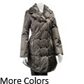 ABS Silver Label By Allen Schwartz Women's Double-breasted Shawl Collar Satin Coat