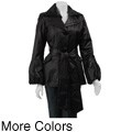 ABS Silver Label By Allen Schwartz Women's Satin Trench Coat