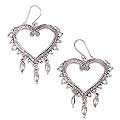 Sterling Silver 'Heart of Frida' Earrings (Mexico)