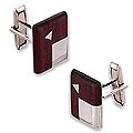 Sterling Silver and Wood 'Mexican Symmetries' Cuff Links (Mexico)