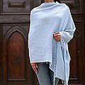 Alpaca Wool 'Blue Cloud' Shawl (Peru)