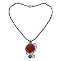 Carnelian/ Pearl 'Eloquence' Pendant Necklace (Indonesia)