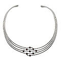 Sterling Silver and Garnet 'Galaxy' Choker (Indonesia)