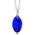 Sterling Silver Swirled Blue Glass Bead Necklace