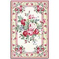 Sunnybrook Floral White/ Red Wool Rug (7'9 x 9'9)