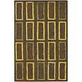 Green/ Brown New Zealand Wool-blend Rug (4' x 6')