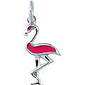 Sterling Silver Pink Enamel Flamingo Charm