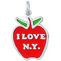 Sterling Silver 'I Love New York' Apple Charm