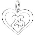 Sterling Silver '25 in Heart' Charm